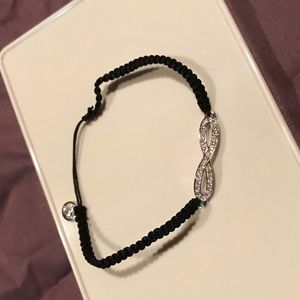 Touchstone crystal woven Infinity bracelet.